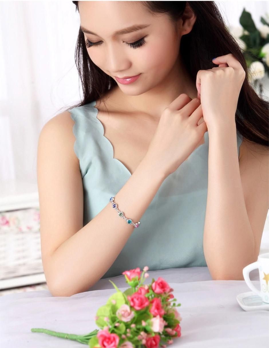 Pulsera con cristal acabado brillante 2
