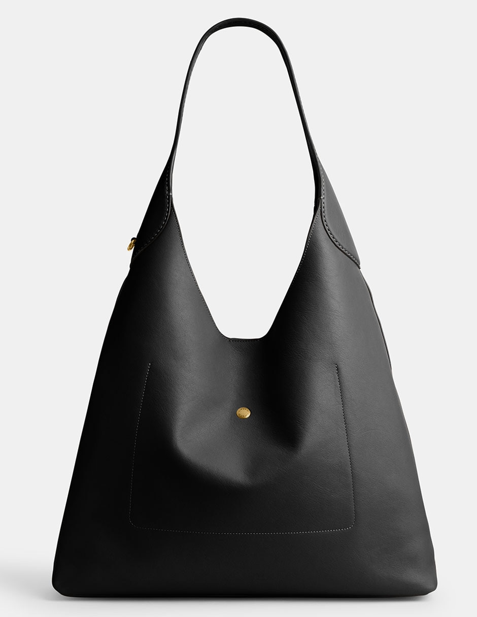 Bolsa hobo Natural Grain Leather de piel para mujer