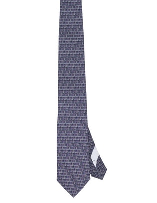 Corbata regular de seda estampado para hombre