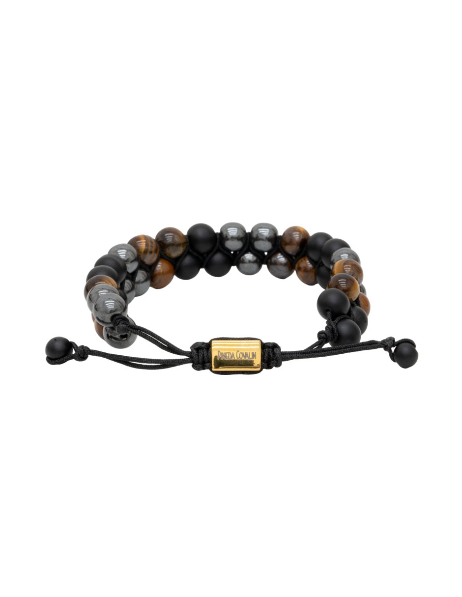 Pulsera Pineda Covalin con ojo de tigre con acabado liso 2