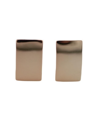 Aretes cuadrados de oro 18 K con acabado brillante 1