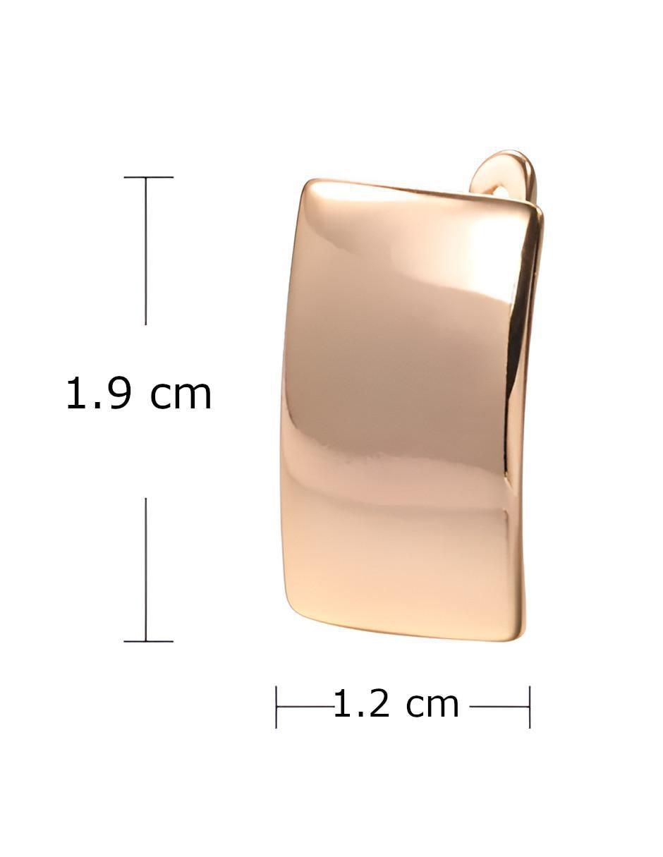 Aretes cuadrados de oro 18 K con acabado brillante 5