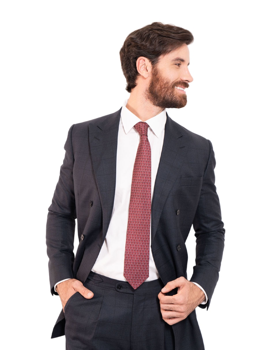 Corbata regular de seda estampado para hombre 3
