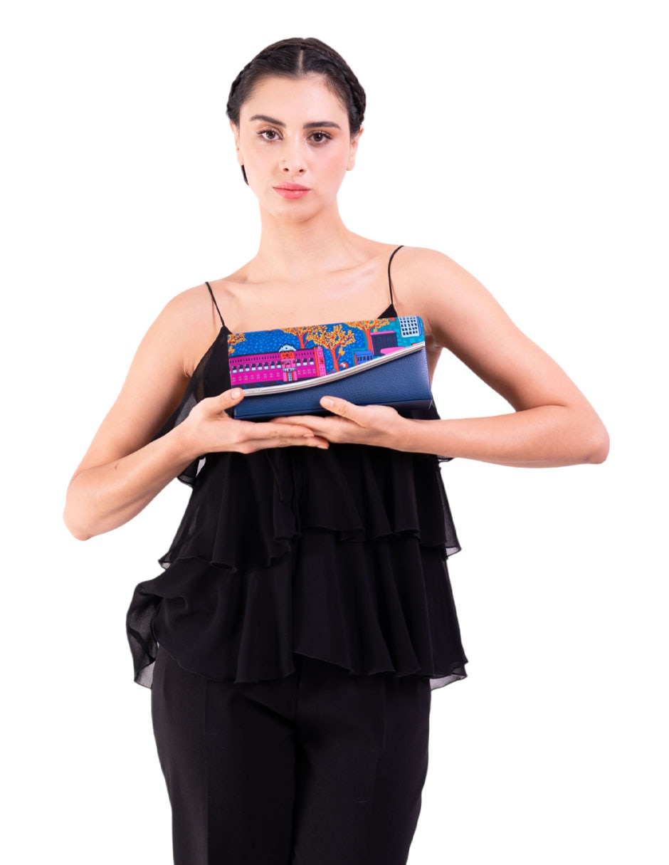 Bolsa clutch pineda covalin mi ciudad de piel para mujer