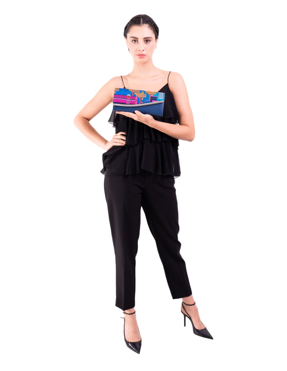 Bolsa clutch pineda covalin mi ciudad de piel para mujer