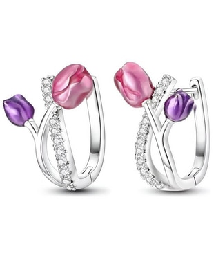 Aretes de flor de plata P 925 con acabado pavé Aretes de flor de plata P 925 con acabado pavé