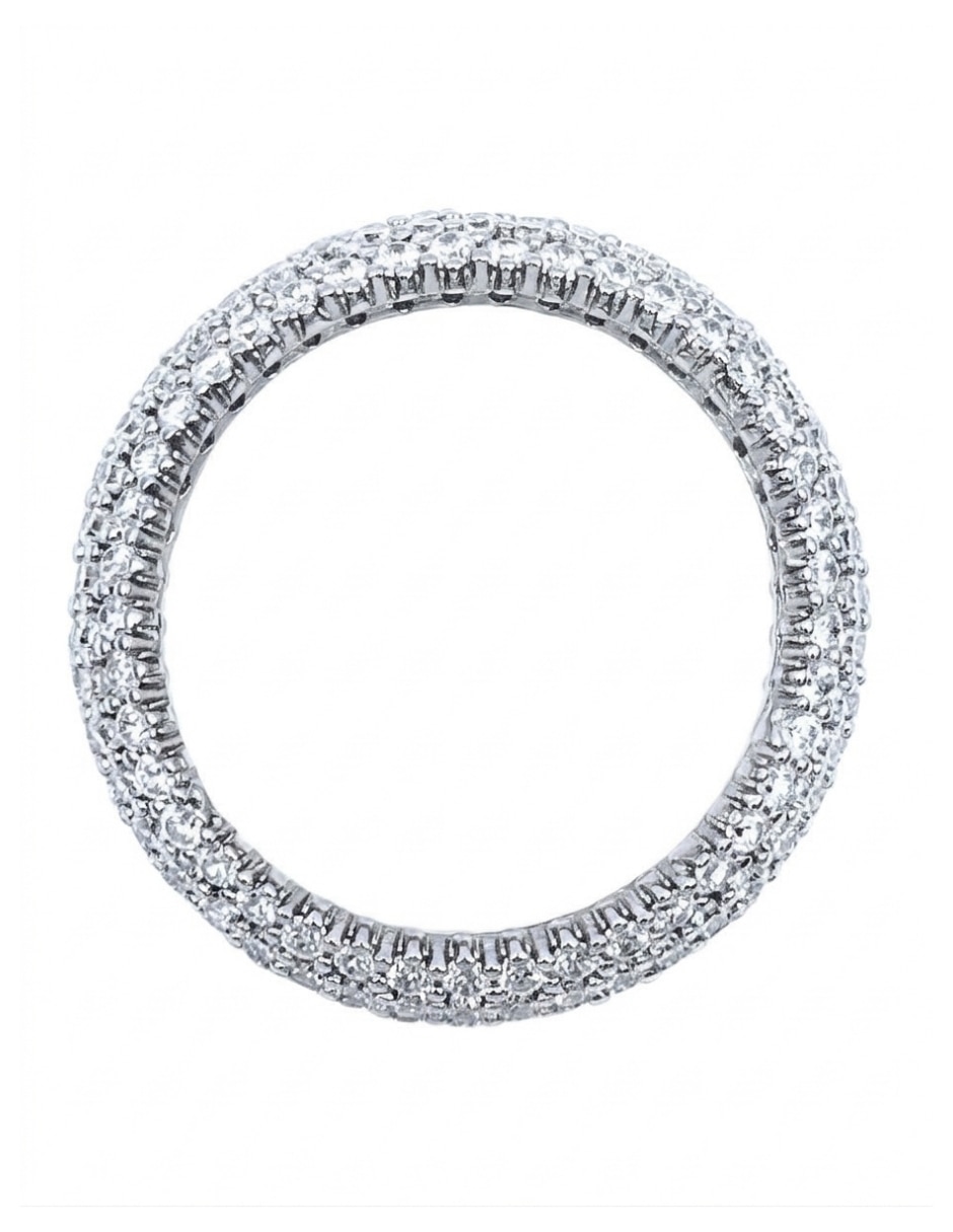 Anillo redondo aretize de plata zirconia brillante