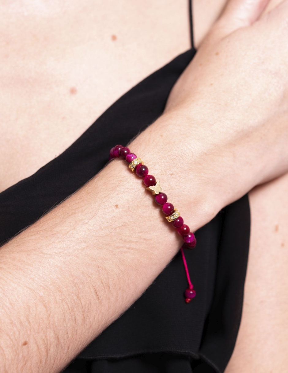 Pulsera con zirconia acabado liso 3