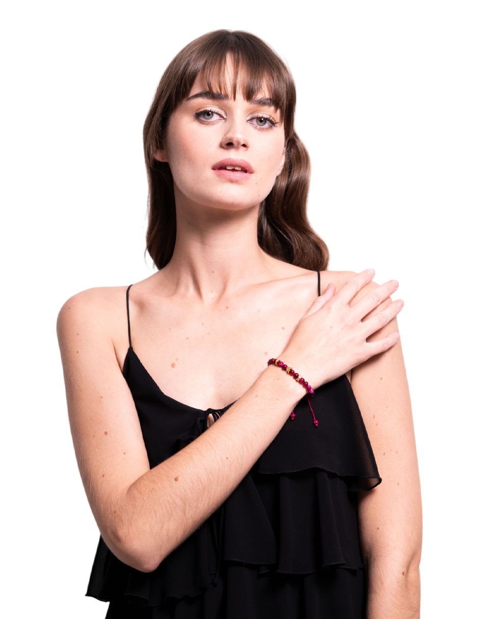 Pulsera con zirconia acabado liso 4