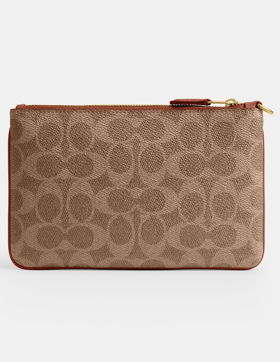 Bolsa wristlet Coach Coated Canvas Signature para mujer