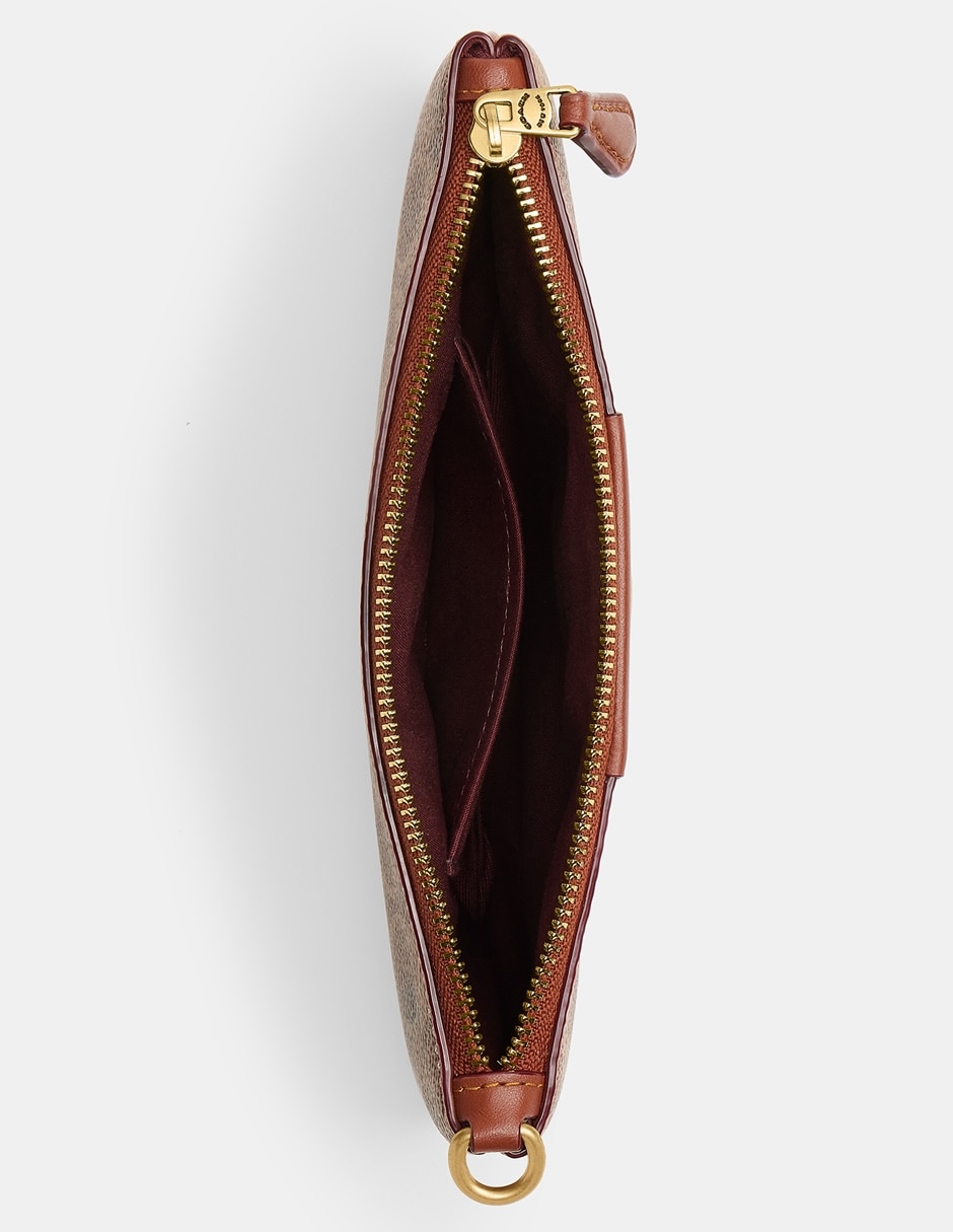Bolsa wristlet Coach Coated Canvas Signature para mujer