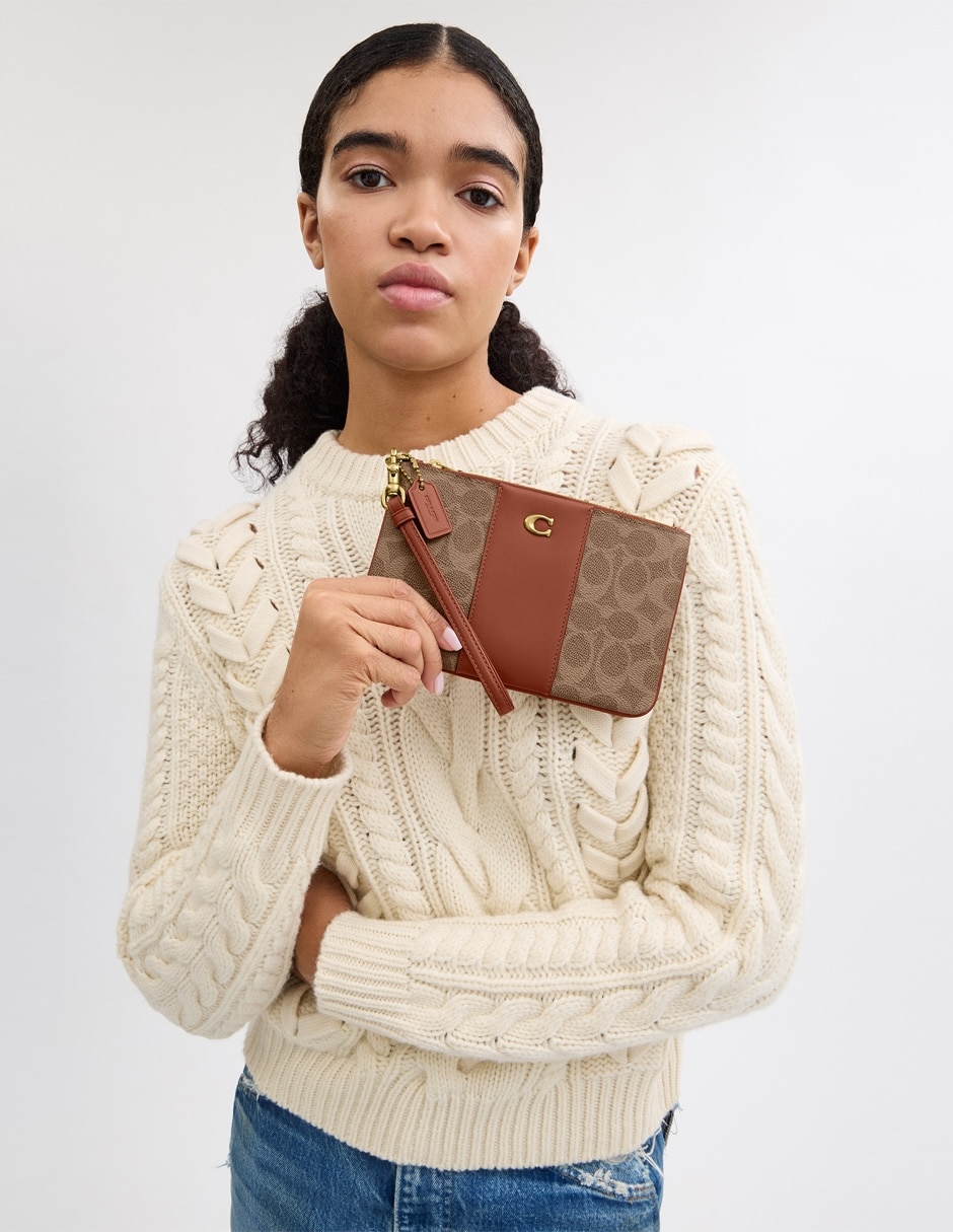 Bolsa wristlet Coated Canvas Signature para mujer