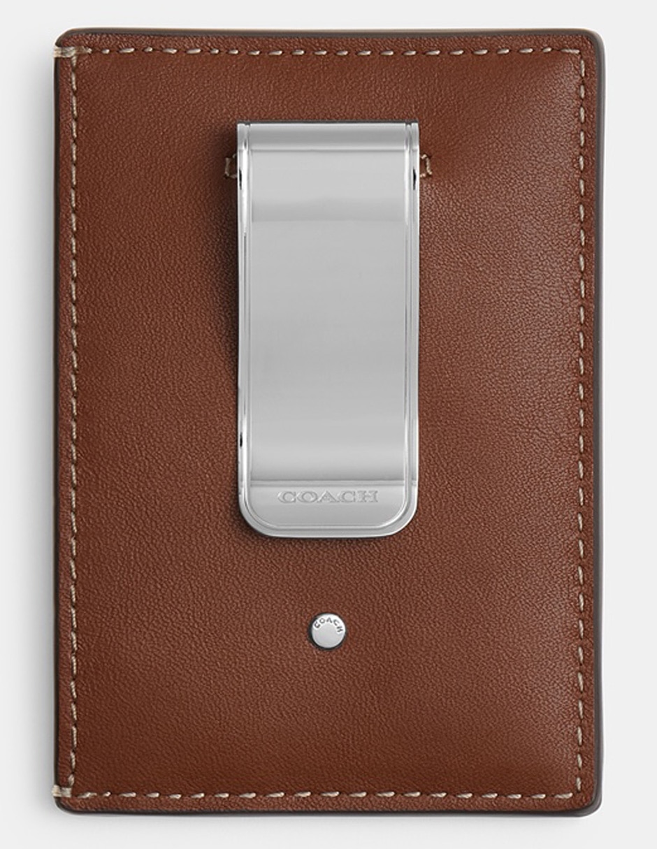 Tarjetero de piel Natural Grain Leather para hombre