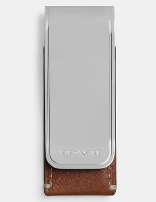Tarjetero COACH Natural Grain Leather para hombre