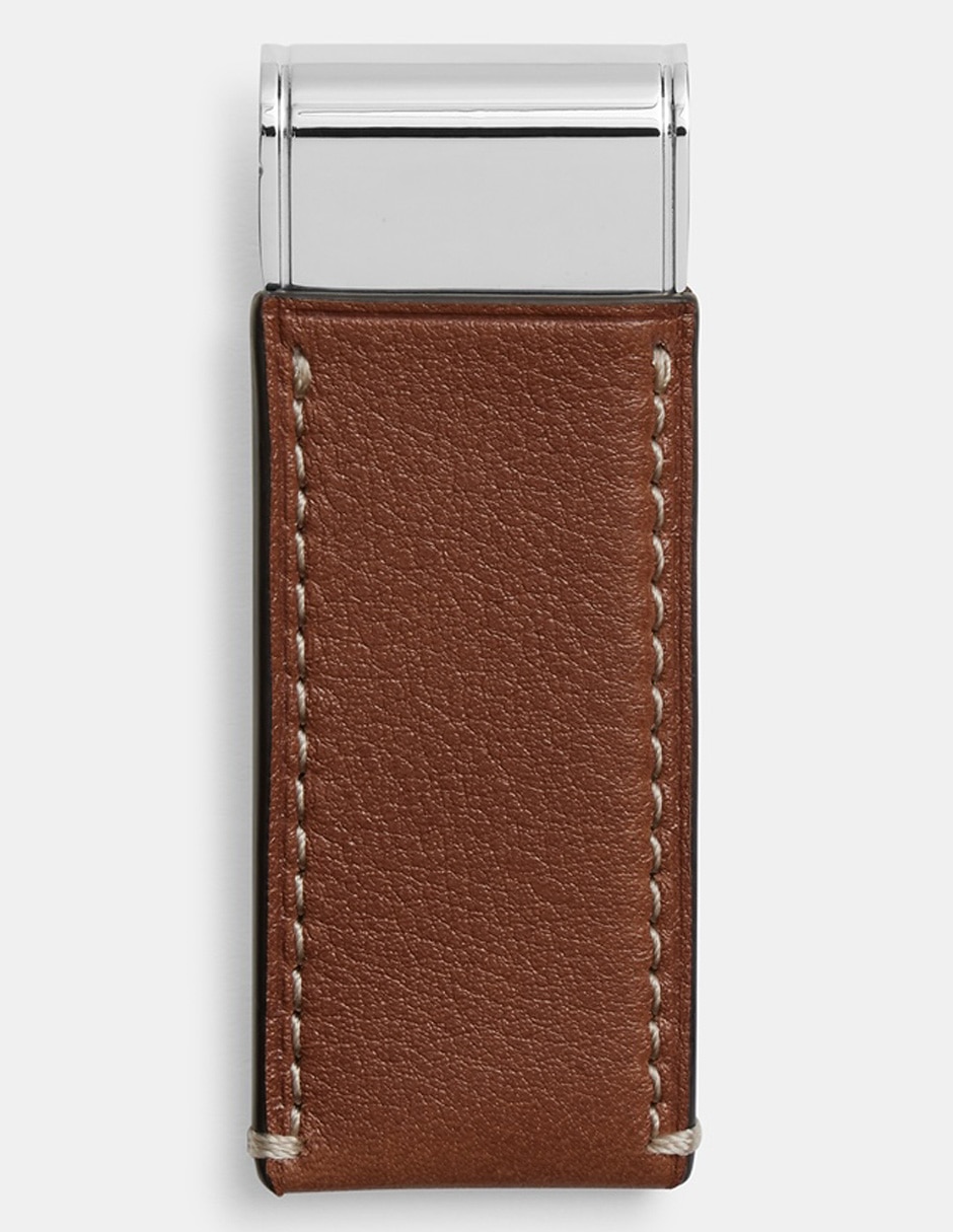 Tarjetero Natural Grain Leather para hombre