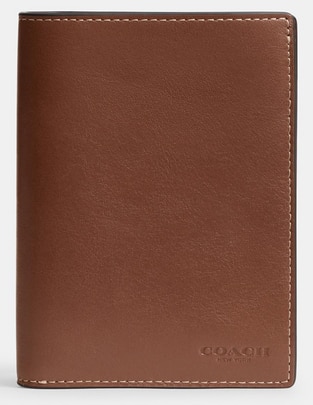 Tarjetero COACH de piel Natural Grain Leather para hombre