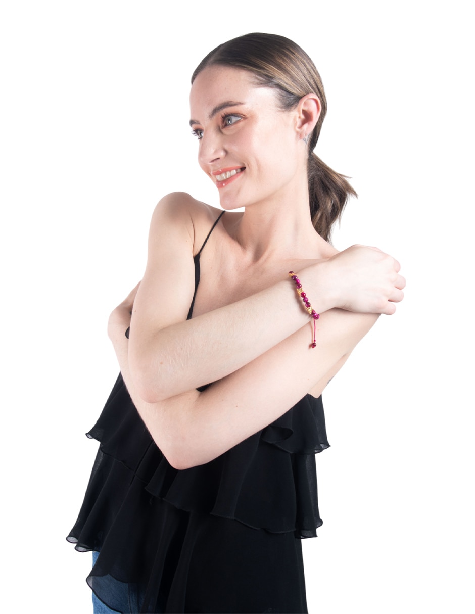 Pulsera pineda covalin con ojo de tigre mariposa con acabado liso Pulsera pineda covalin con ojo de tigre mariposa con acabado liso
