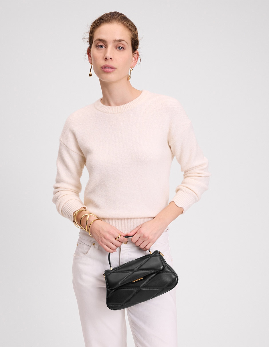 Bolsa flap Grace de piel para mujer 4