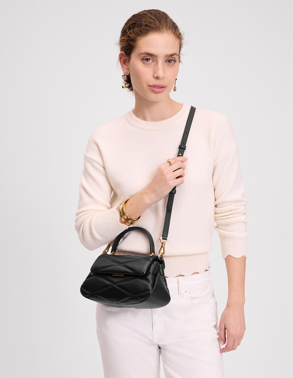 Bolsa flap Grace de piel para mujer 5