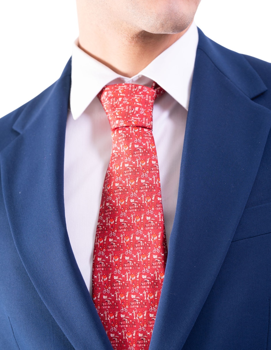 Corbata pineda covalin regular de seda estampada para hombre 3