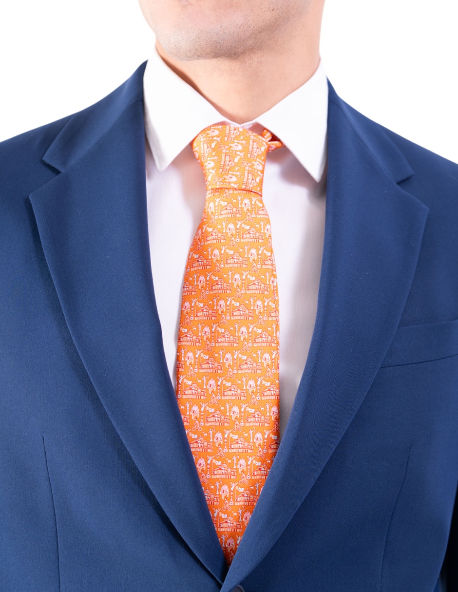 Corbata pineda covalin regular de seda estampada para hombre