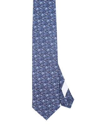 Corbata Pineda Covalin regular de seda estampada para hombre 1