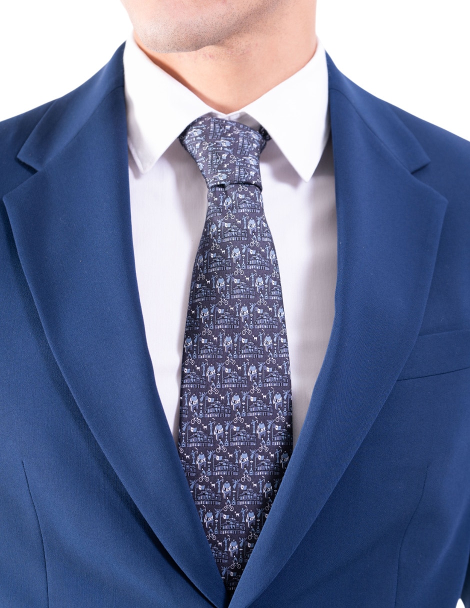 Corbata Pineda Covalin regular de seda estampada para hombre 3