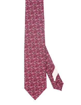 Corbata regular de seda estampado para hombre