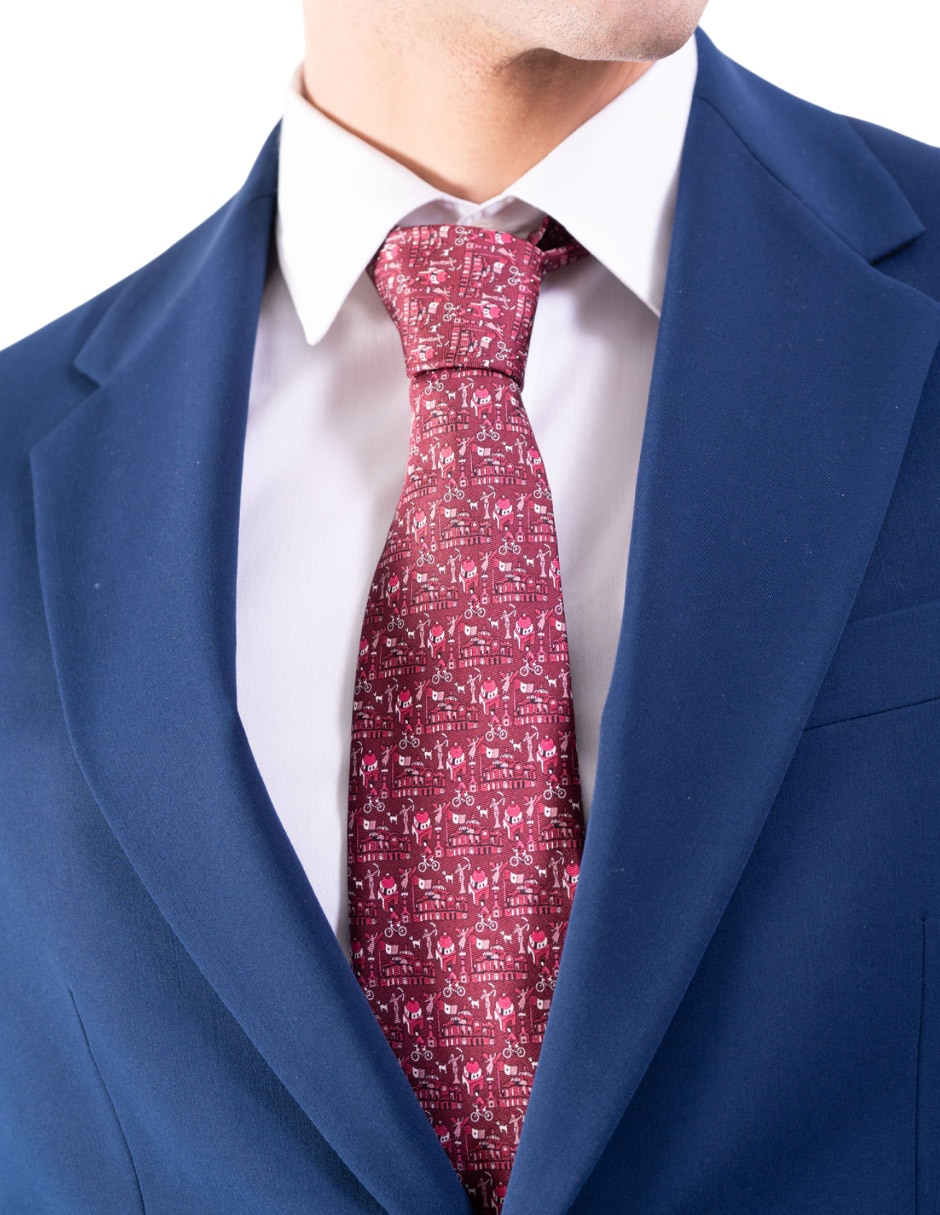 Corbata regular de seda estampado para hombre