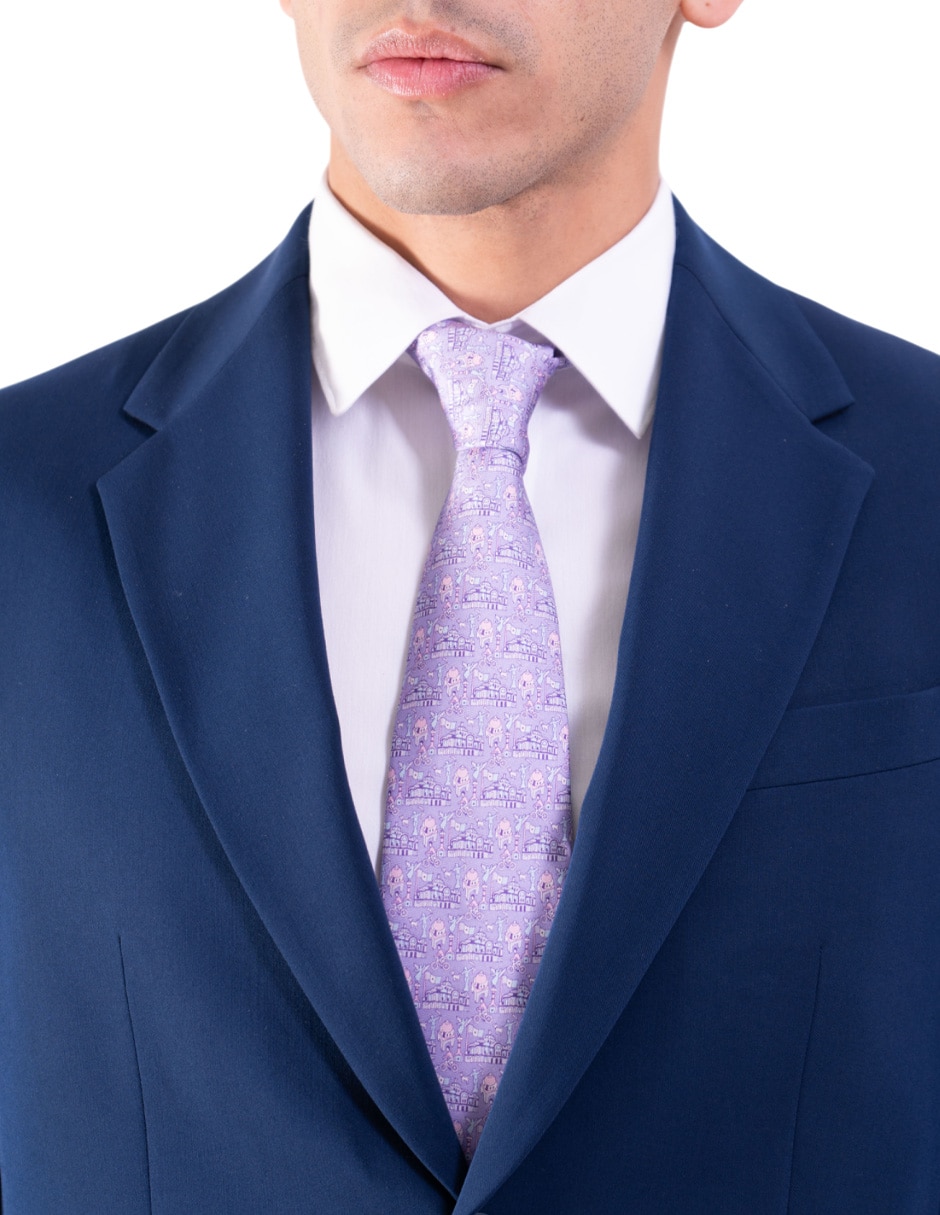 Corbata Pineda Covalin regular de seda estampada para hombre 3