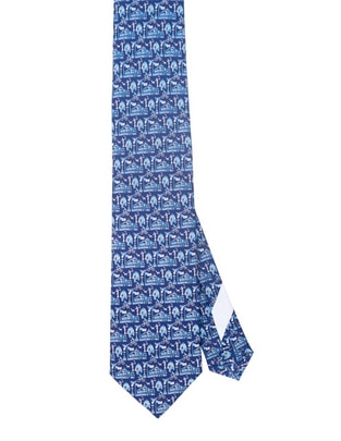 Corbata regular de seda estampado para hombre