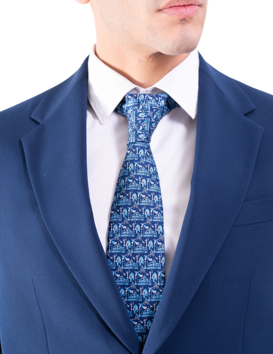 Corbata regular de seda estampado para hombre 3