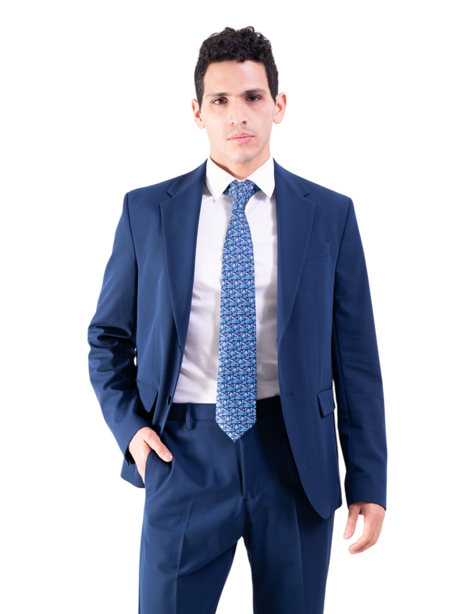 Corbata regular de seda estampado para hombre 2