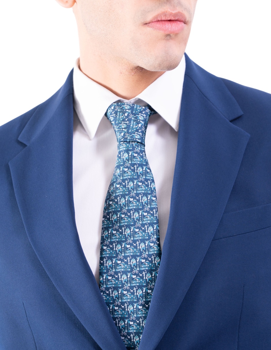 Corbata pineda covalin regular de seda estampada para hombre