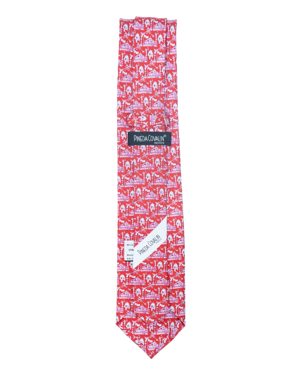 Corbata regular de seda estampado para hombre 4