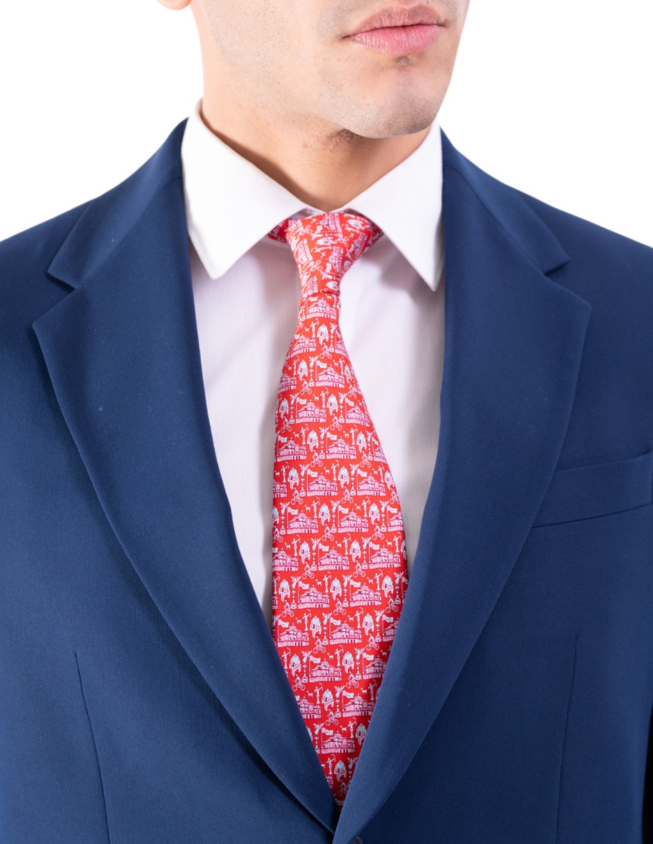 Corbata regular de seda estampado para hombre 3