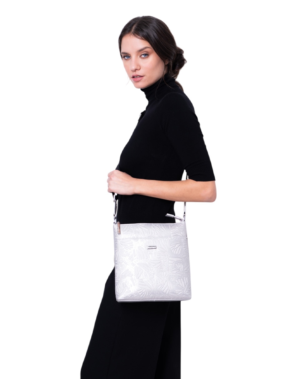 Bolsa messenger Grabado Mariposa para mujer