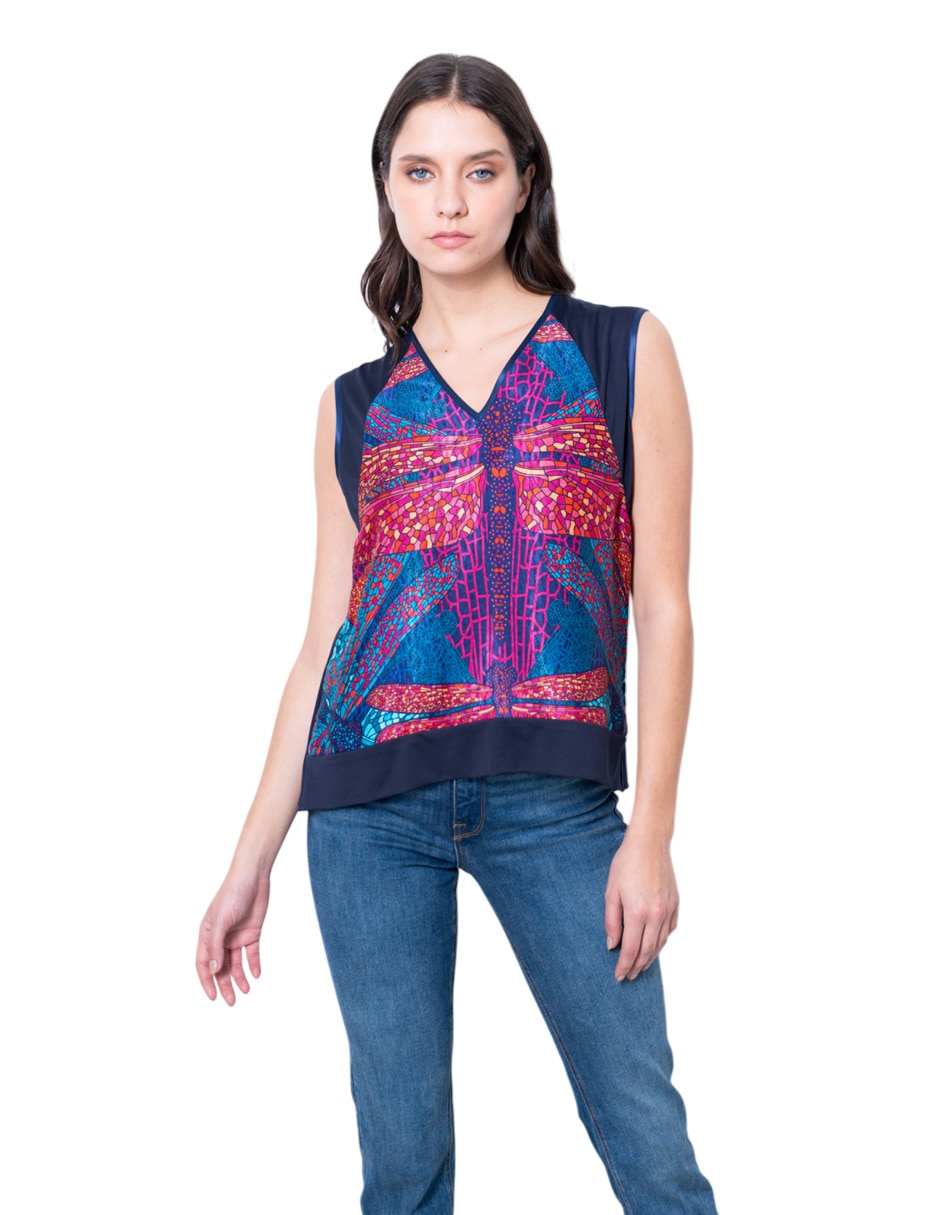 Blusa pineda covalin sin manga para mujer