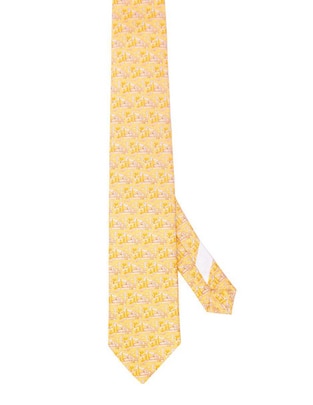 Corbata regular de seda estampado para hombre