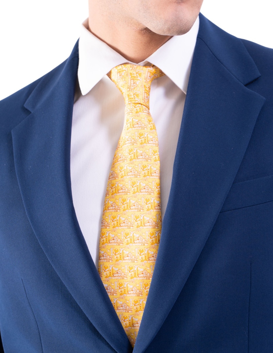 Corbata regular de seda estampado para hombre 3