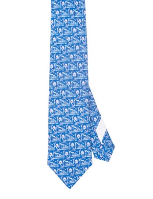 Corbata regular de seda estampado para hombre