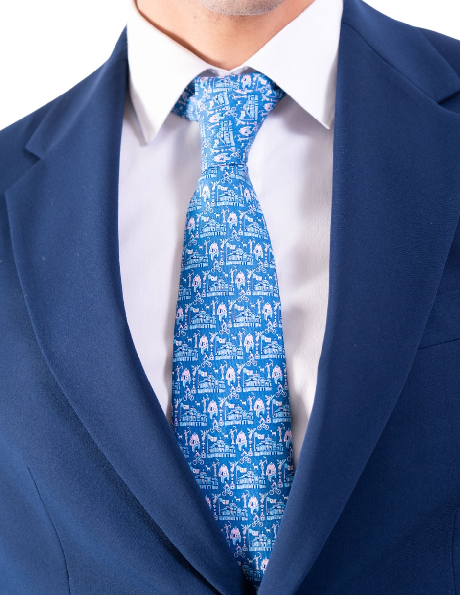 Corbata regular de seda estampado para hombre 3