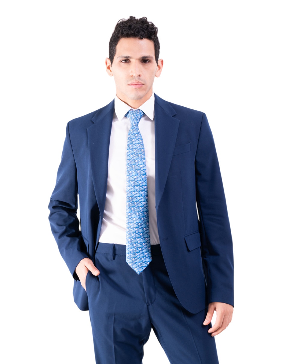 Corbata regular de seda estampado para hombre 2