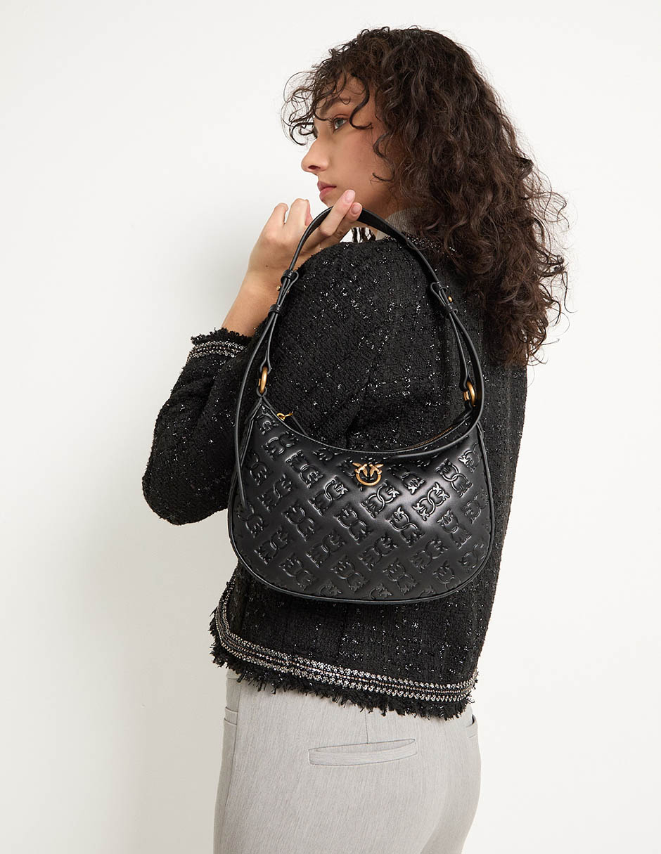 Bolsa hobo Pinko Half Moon de piel para mujer