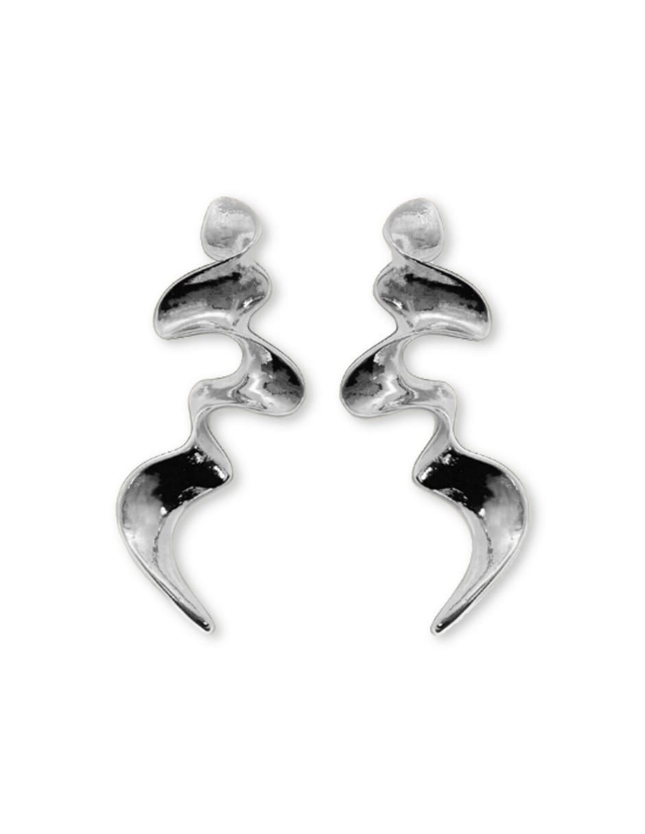 Broqueles de espiral con acabado plateado
