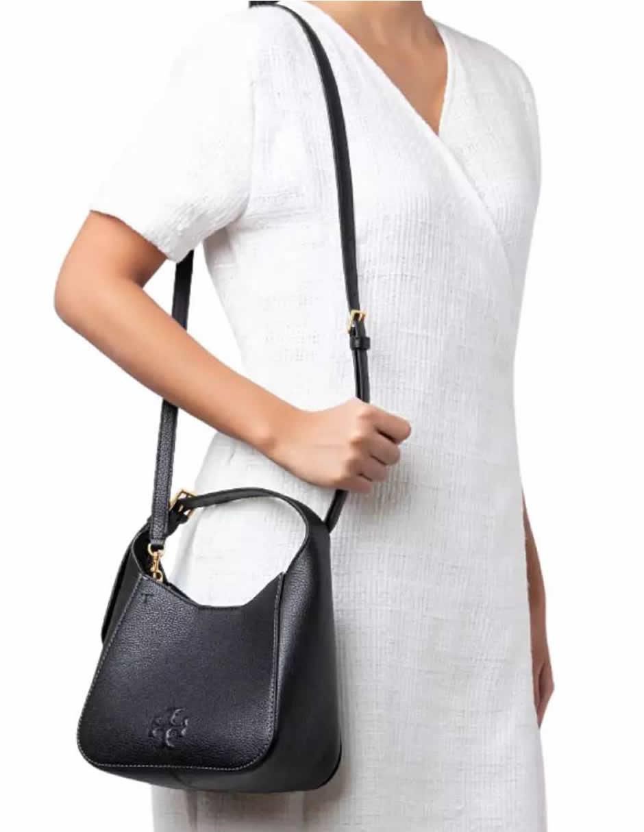 Bolsa bucket de cuero para mujer