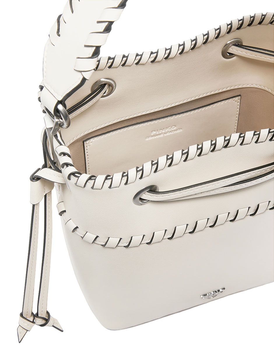 Bolsa bucket Pinko de piel para mujer