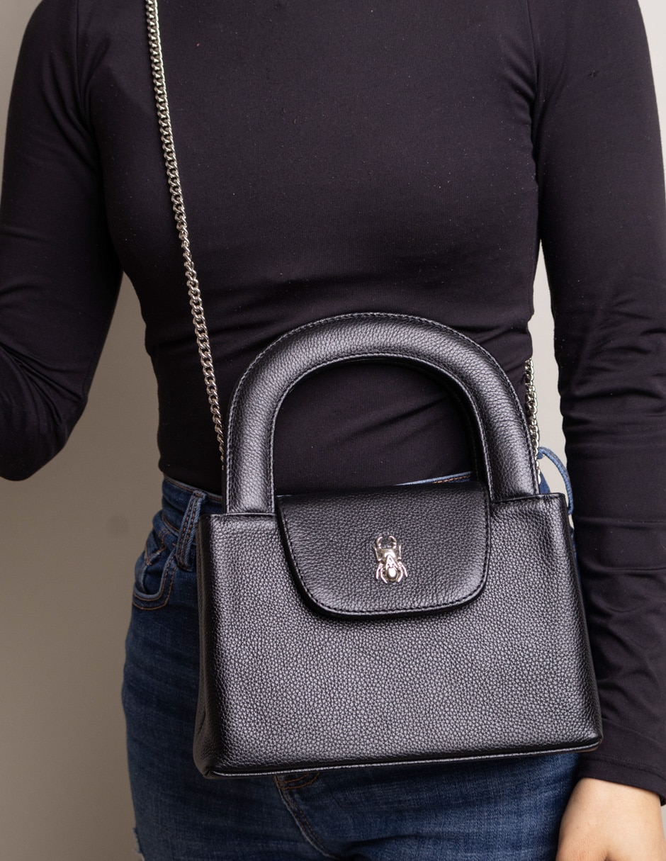 Bolsa frame Poppy Chain de piel para mujer