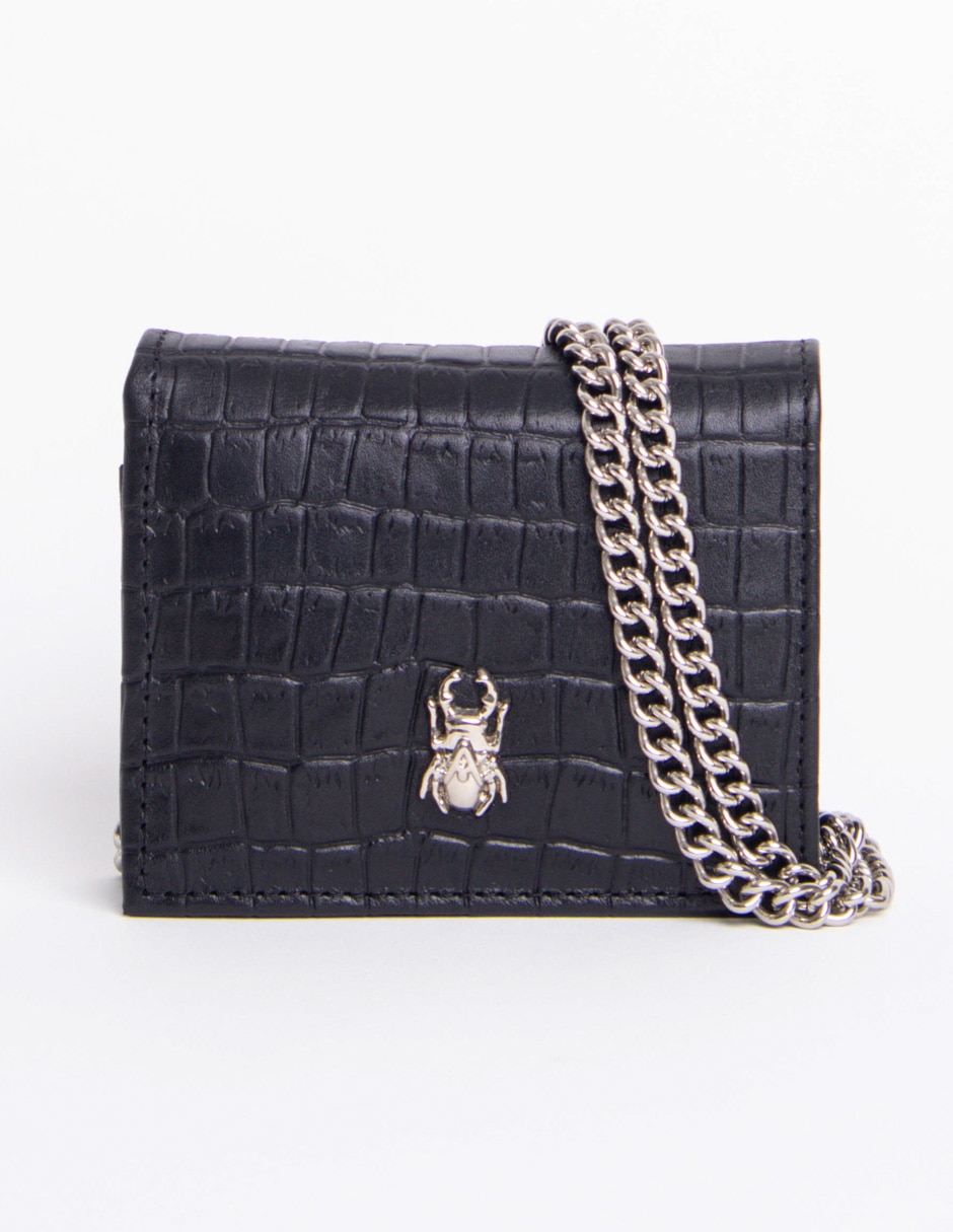 Bolsa crossbody Hopper Chain Wallet de piel para mujer 1
