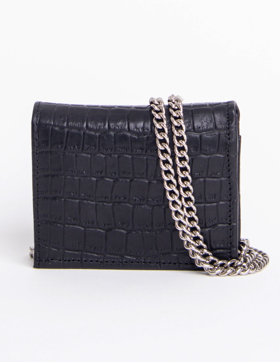 Bolsa crossbody Hopper Chain Wallet de piel para mujer 4